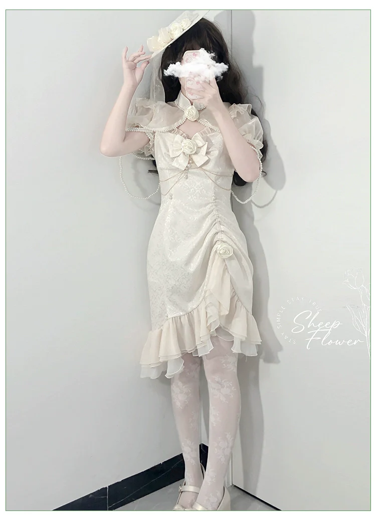 Melonshow - Chinese Style Lolita Dress - Camellia 2.0 Cheongsam Mermaid JSK - Image 34