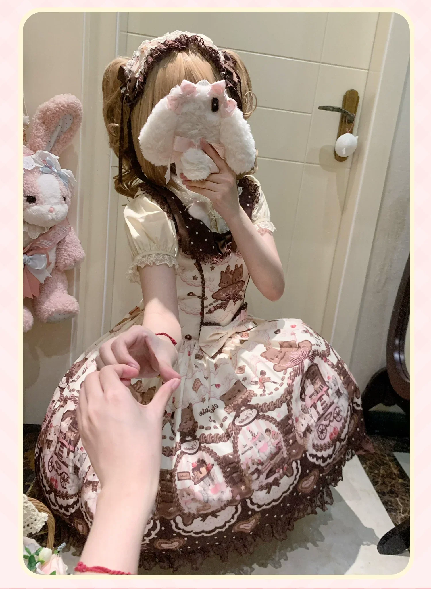 Chocolate Cat - Kawaii Lolita JSK, Cat & Chocolate Print - Image 18