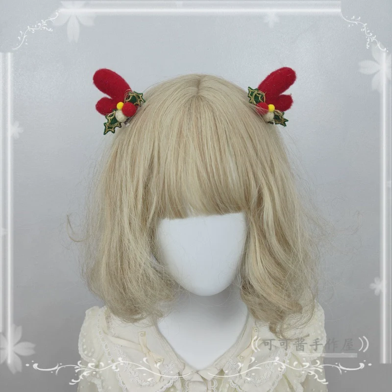 Christmas Sweet Lolita Headdress, Antler Shaped Design - Image 3