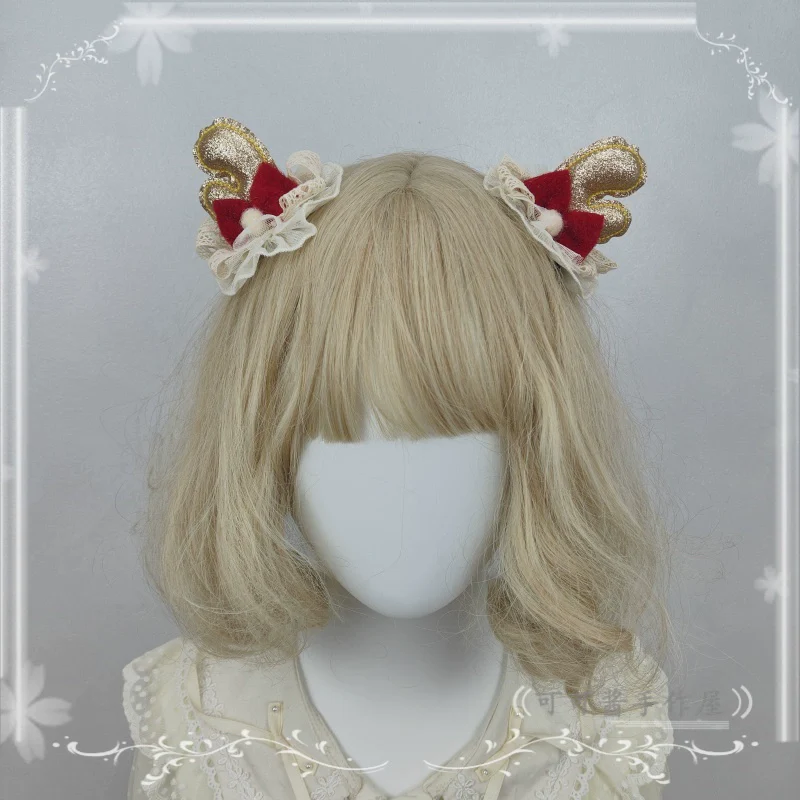 Christmas Sweet Lolita Headdress, Antler Shaped Design - Image 6