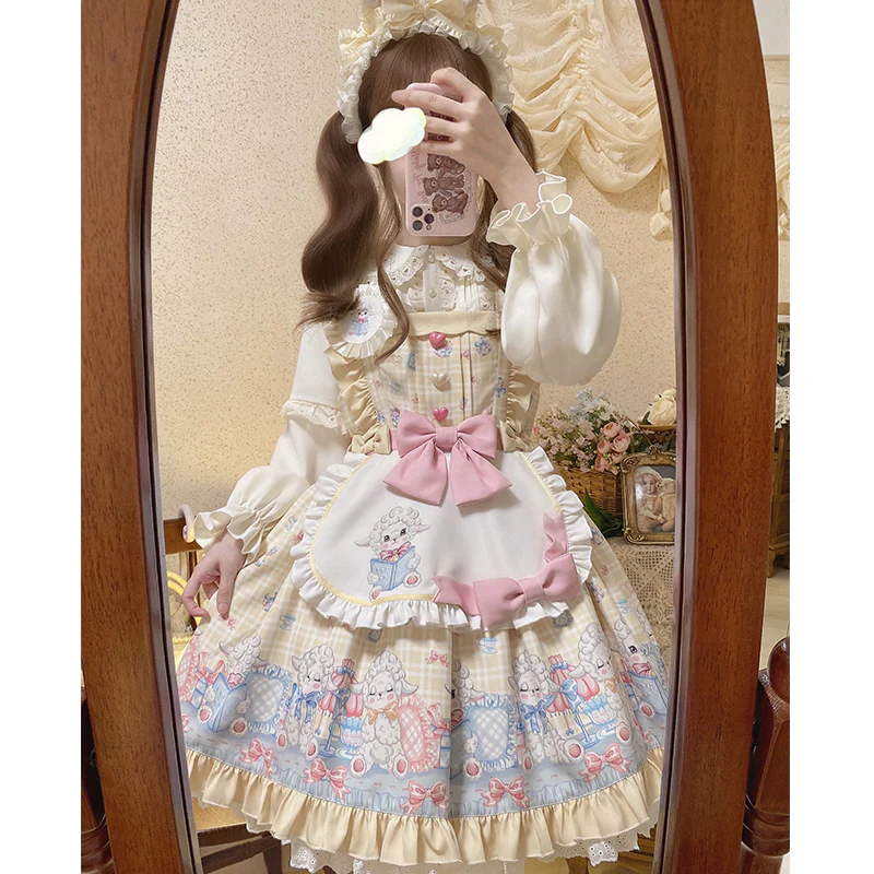 Goat Baa Bedtime Story - SheepPrint Kawaii Lolita JSK - Image 17