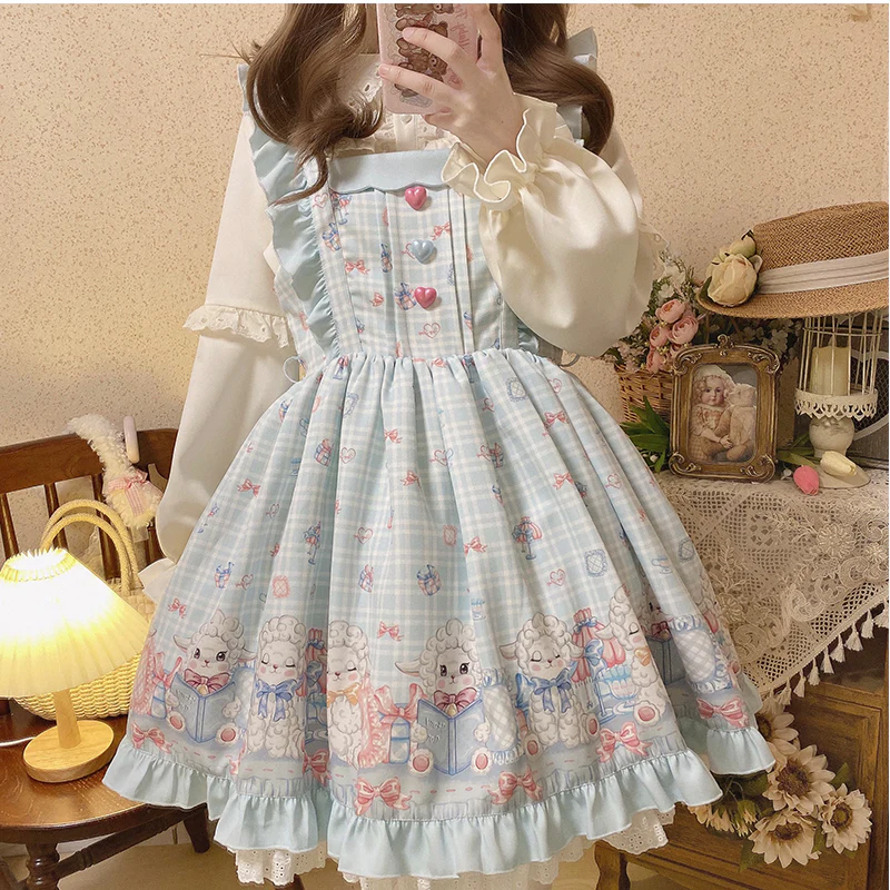Goat Baa Bedtime Story - SheepPrint Kawaii Lolita JSK - Image 19