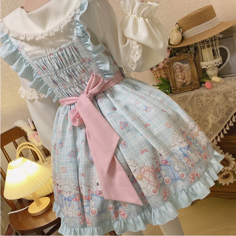 Goat Baa Bedtime Story - SheepPrint Kawaii Lolita JSK - Image 7