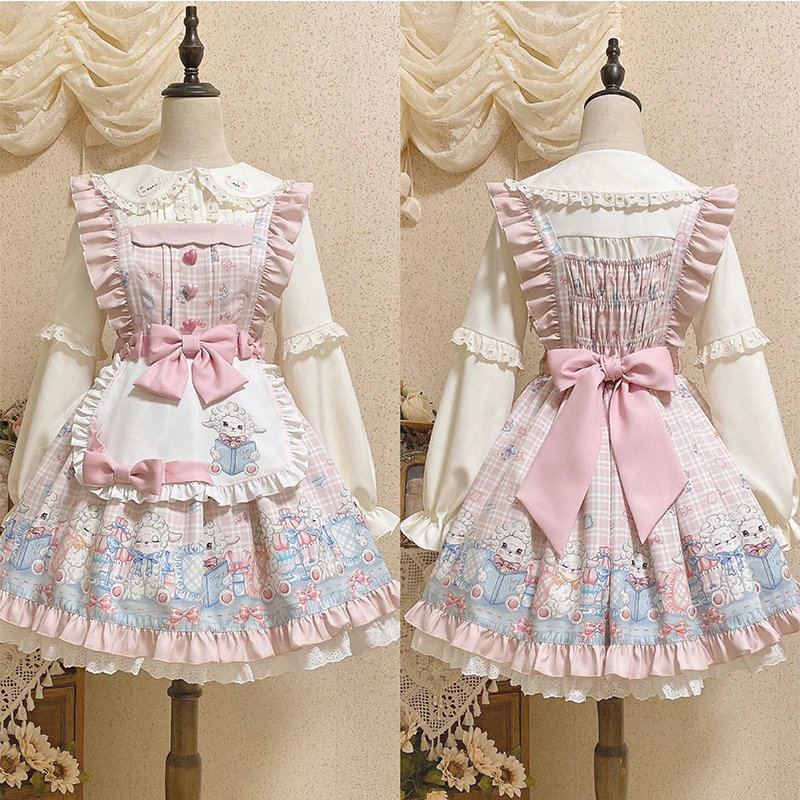 Goat Baa Bedtime Story - SheepPrint Kawaii Lolita JSK - Image 8