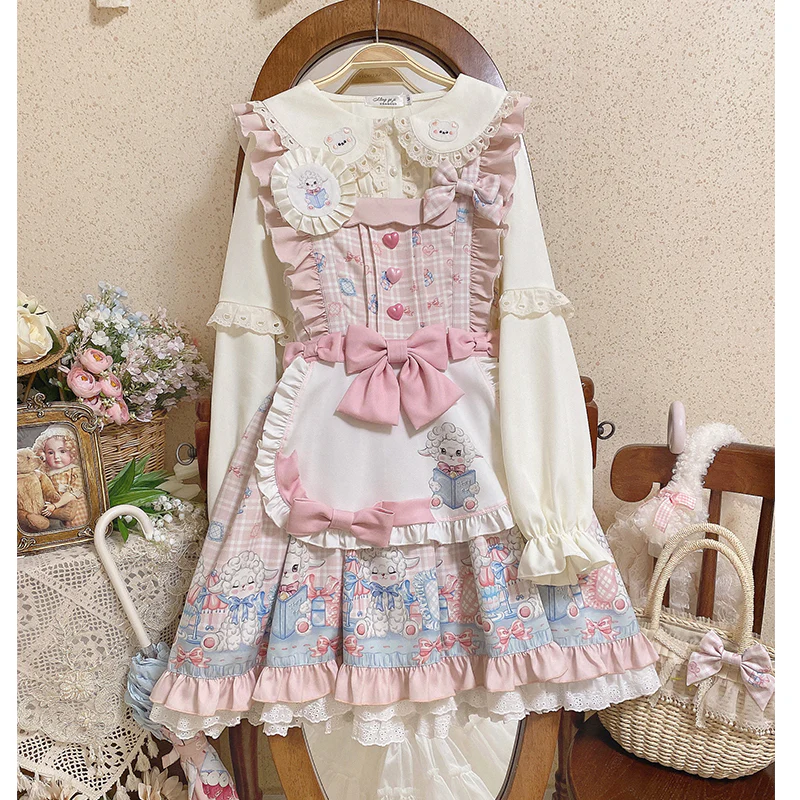 Goat Baa Bedtime Story - SheepPrint Kawaii Lolita JSK - Image 9