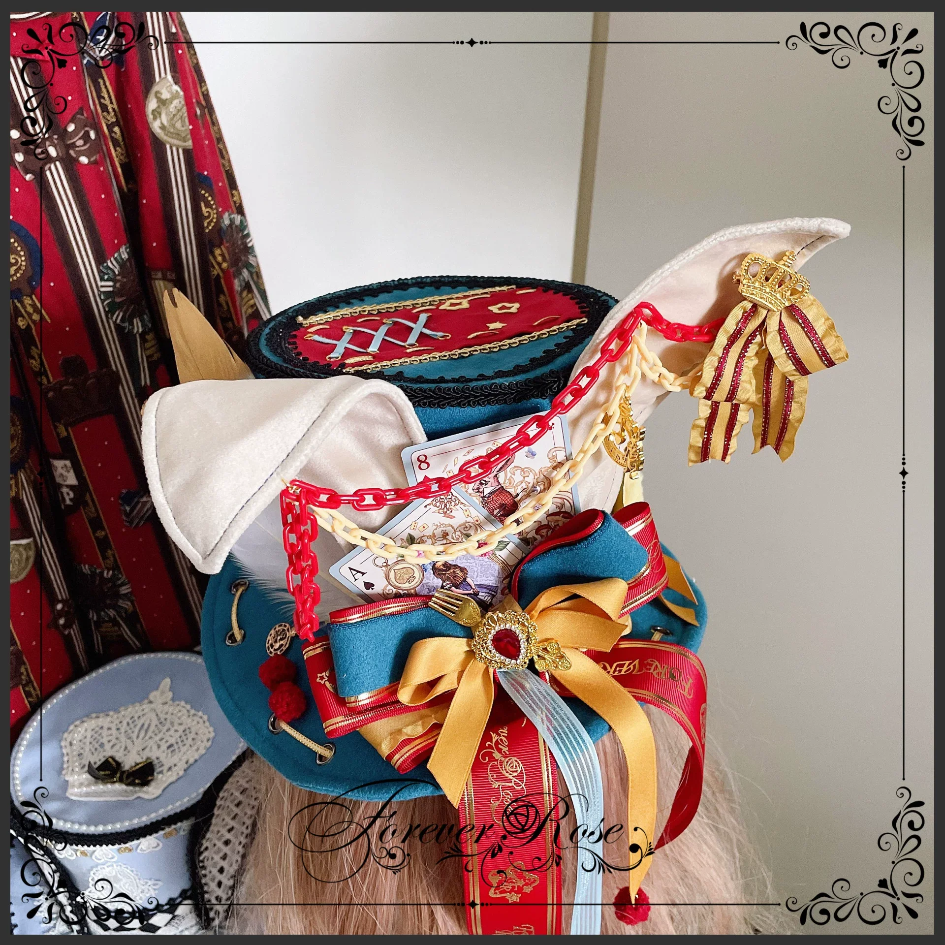 Circus-inspired Lolita Top Hat, Bunny Ear - Image 10
