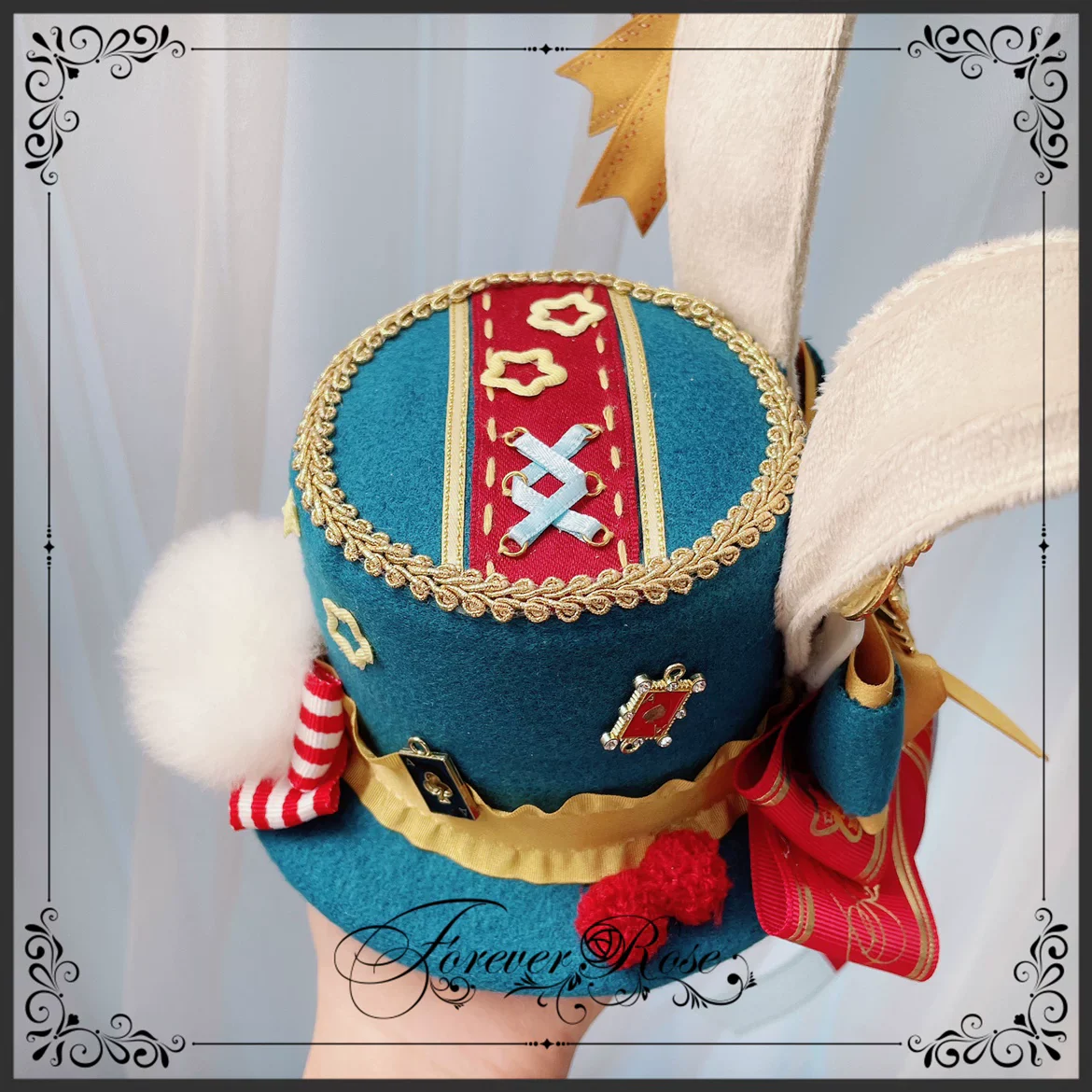 Circus-inspired Lolita Top Hat, Bunny Ear - Image 7