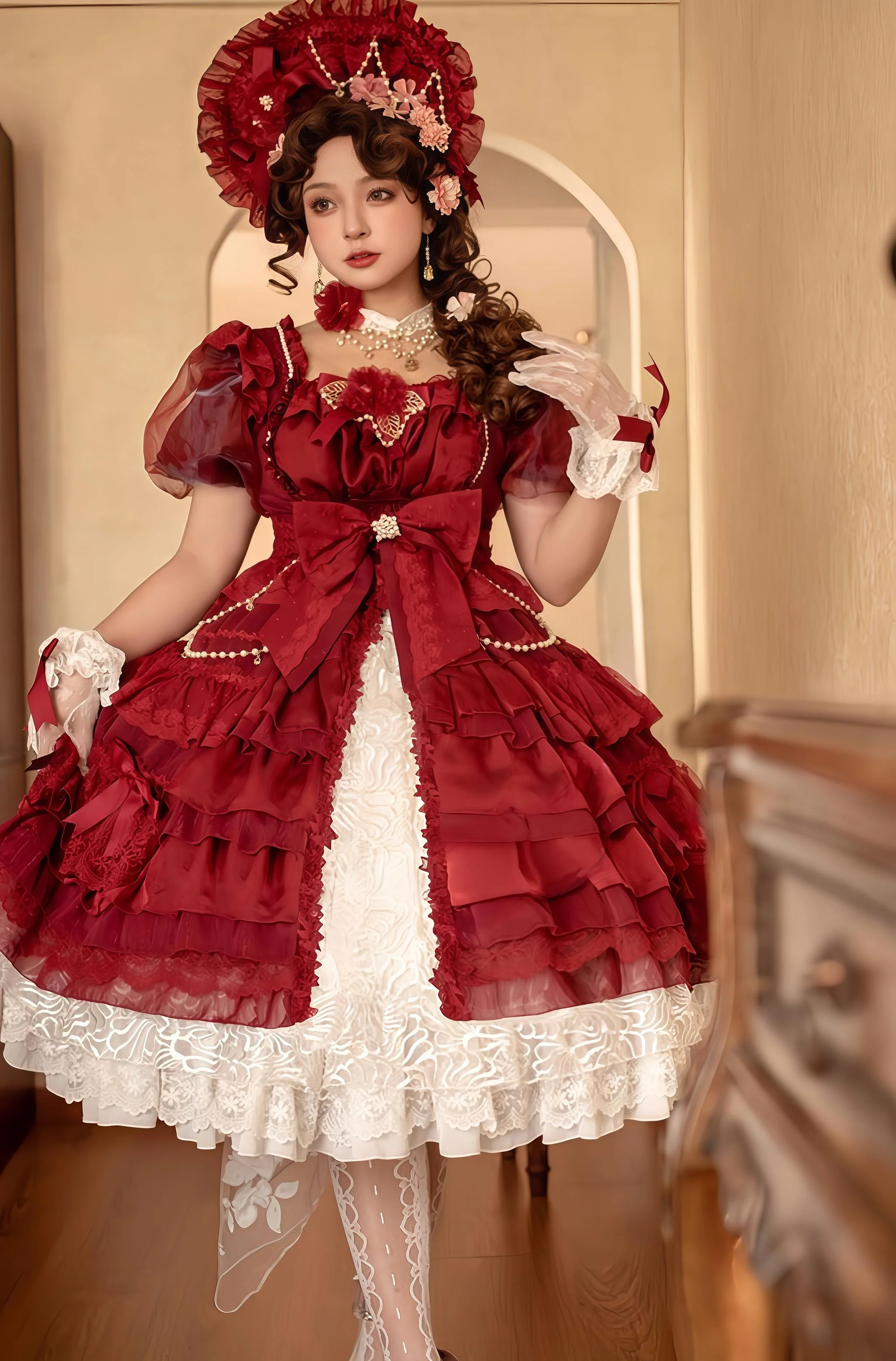 Waltz - Classic Lolita Accessories, Long Mesh Trailing