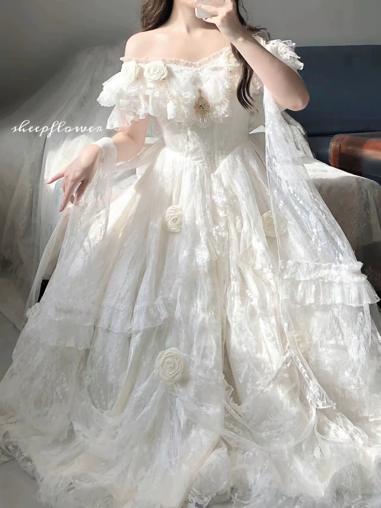 Meowing and fruity - Tana Manor - Classic Lolita Accessories Sleeves Trailing Shawls - Image 21