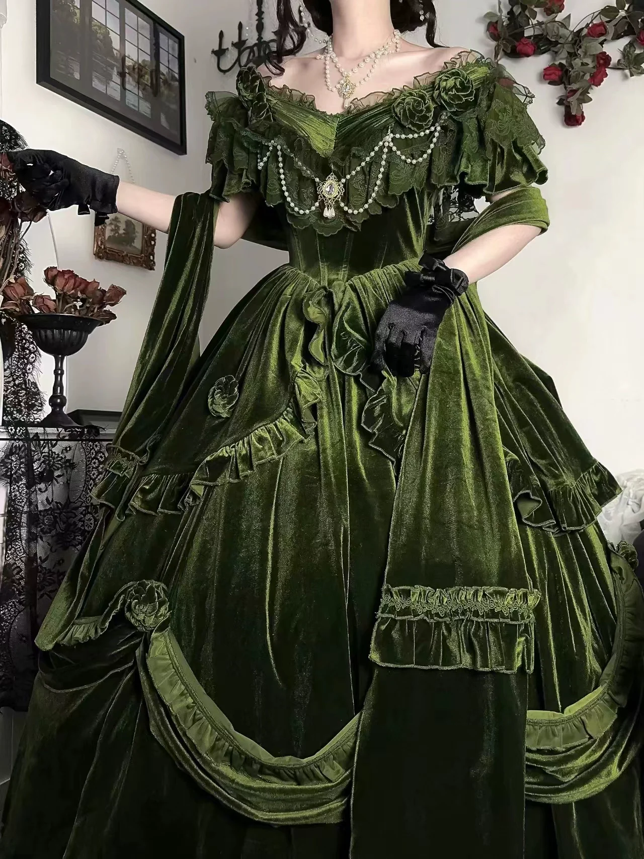 Meowing and fruity - Tana Manor - Classic Lolita Accessories Sleeves Trailing Shawls - Image 7