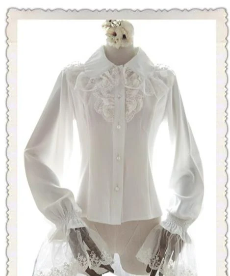 Classic Lolita Blouse Lace Chiffon Lolita Shirt - Image 2