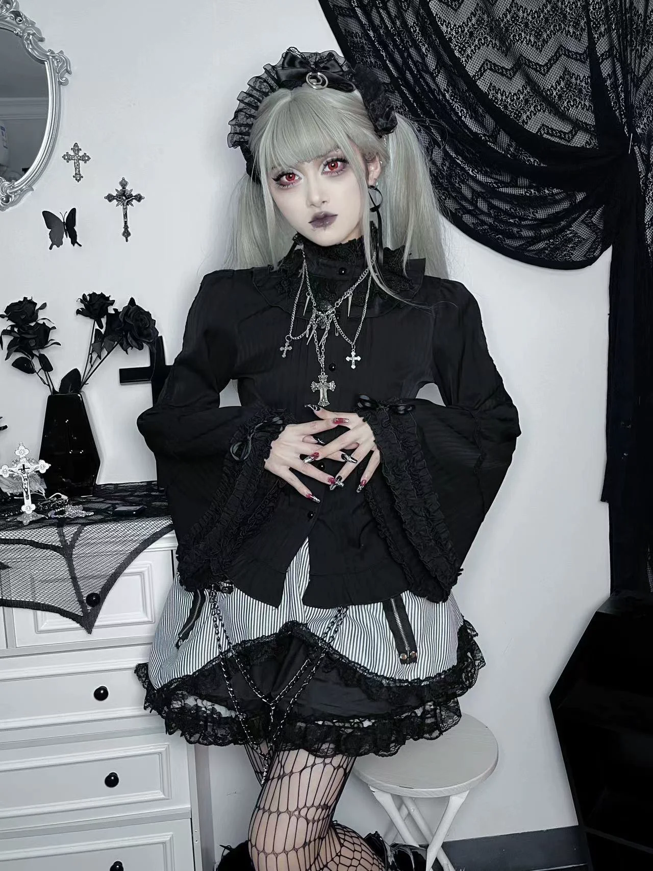 Ever-Changing Enchantress - Classic Lolita Blouse, Tightening Hime Sleeve - Image 13