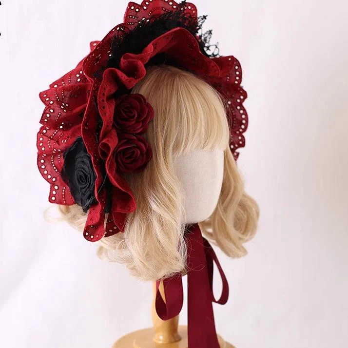 Xiaogui - Classic Lolita Bonnet Lace Elegant Lolita Hat - Image 5