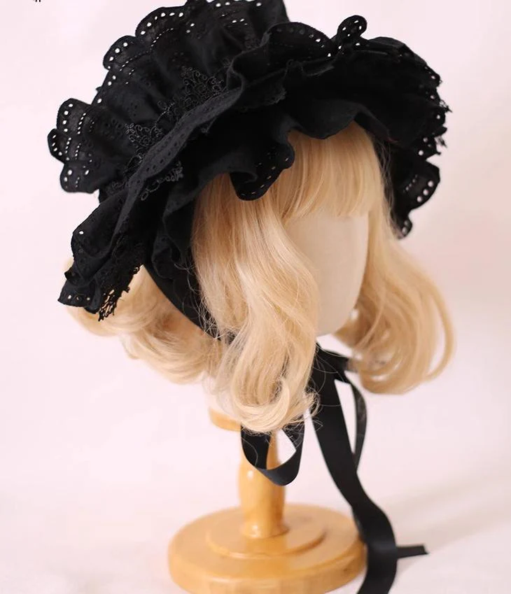 Xiaogui - Classic Lolita Bonnet Lace Elegant Lolita Hat - Image 9