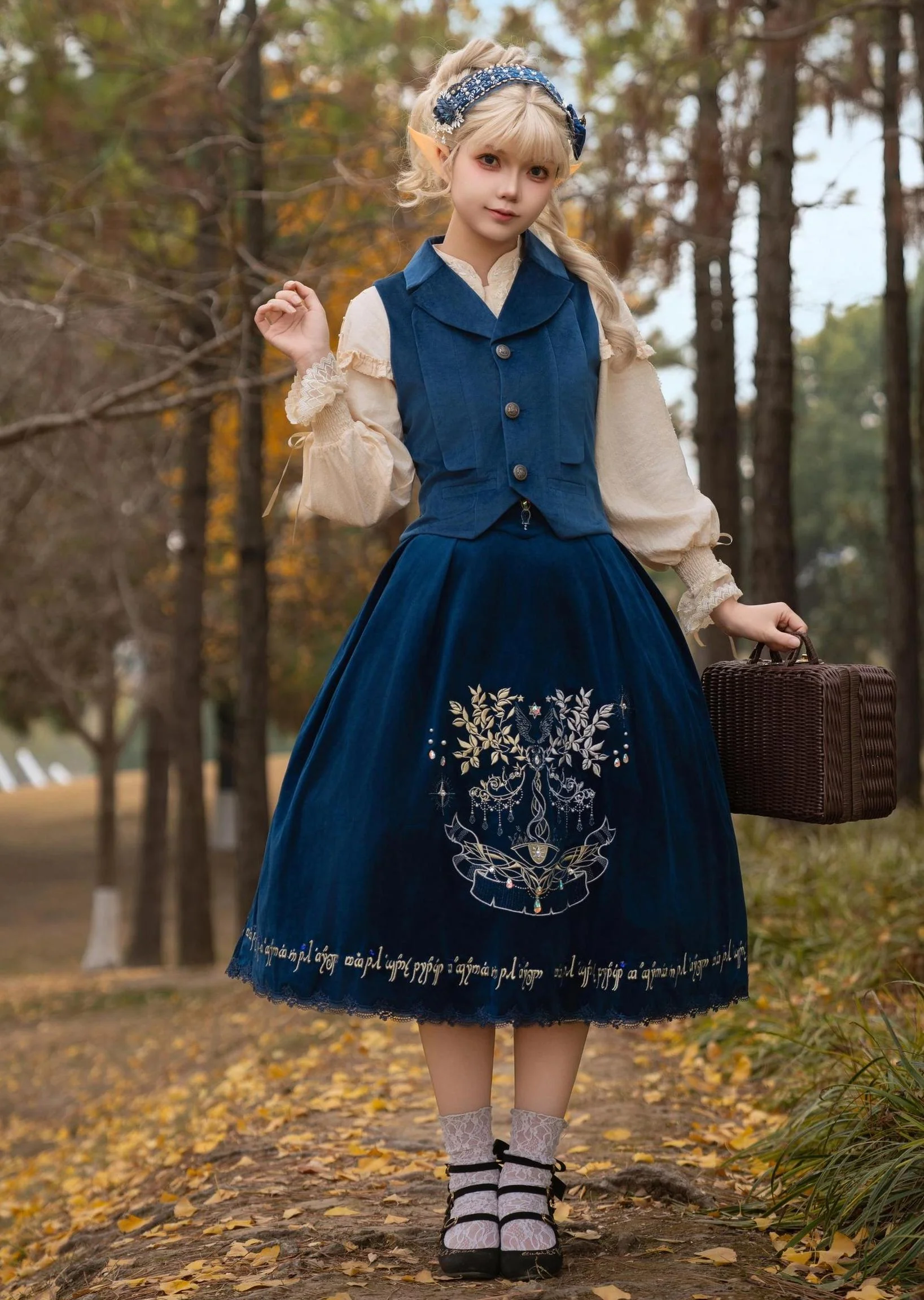 Twin Trees' Celestial Glow - Classic Lolita Bust-Supporting JSK, Plus Size - Image 2