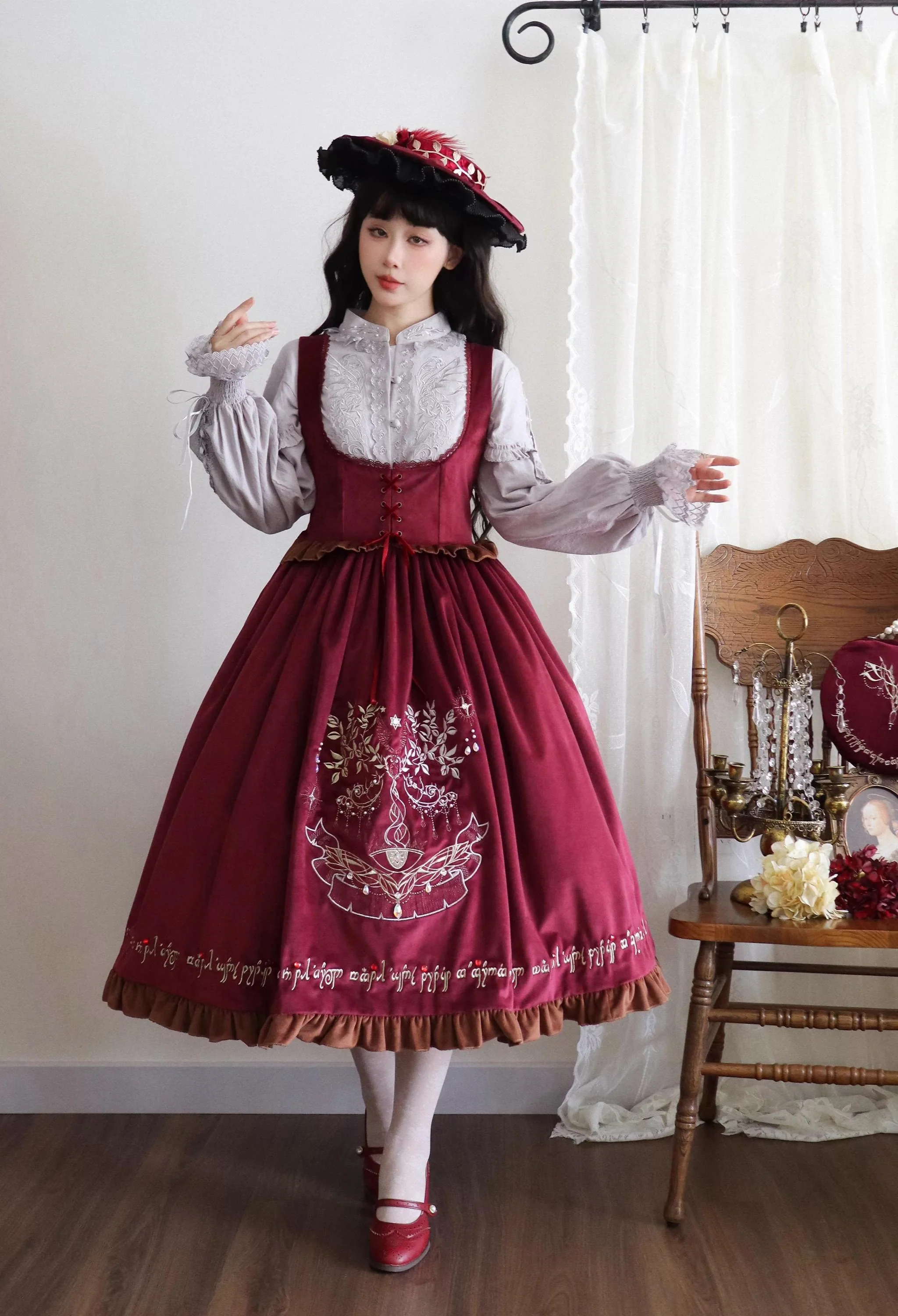 Twin Trees' Celestial Glow - Classic Lolita Bust-Supporting JSK, Plus Size - Image 3