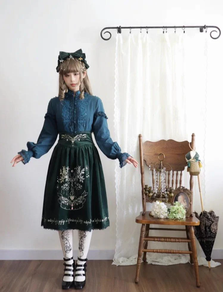 Twin Trees' Celestial Glow - Classic Lolita Bust-Supporting JSK, Plus Size - Image 31