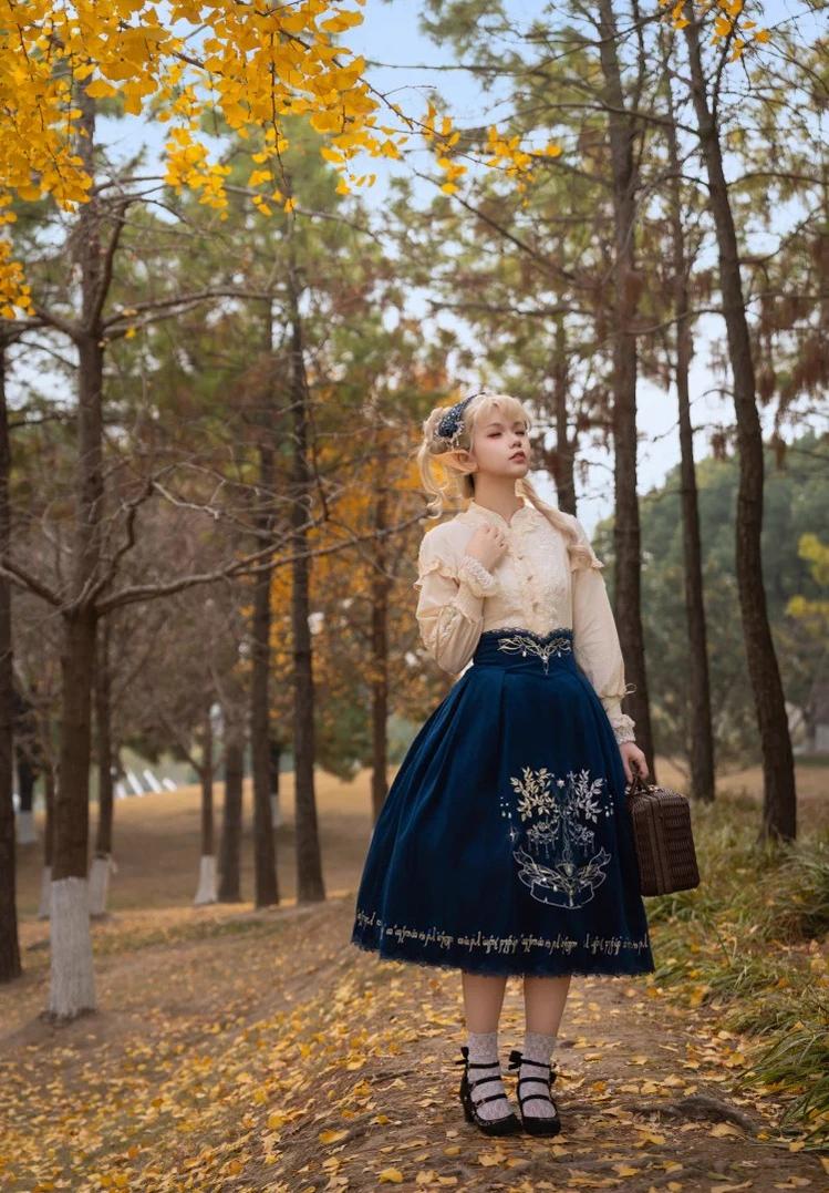 Twin Trees' Celestial Glow - Classic Lolita Bust-Supporting JSK, Plus Size - Image 35