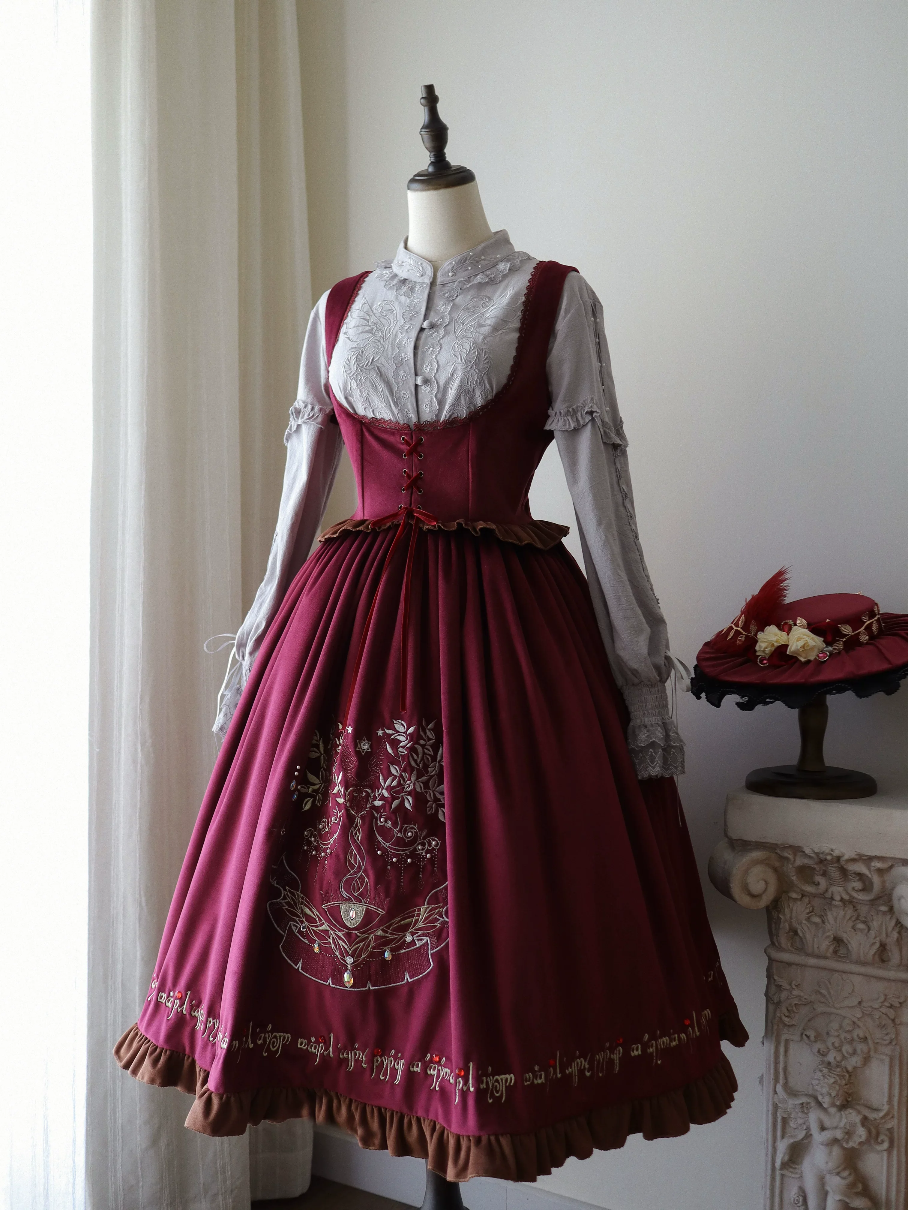 Twin Trees' Celestial Glow - Classic Lolita Bust-Supporting JSK, Plus Size - Image 36