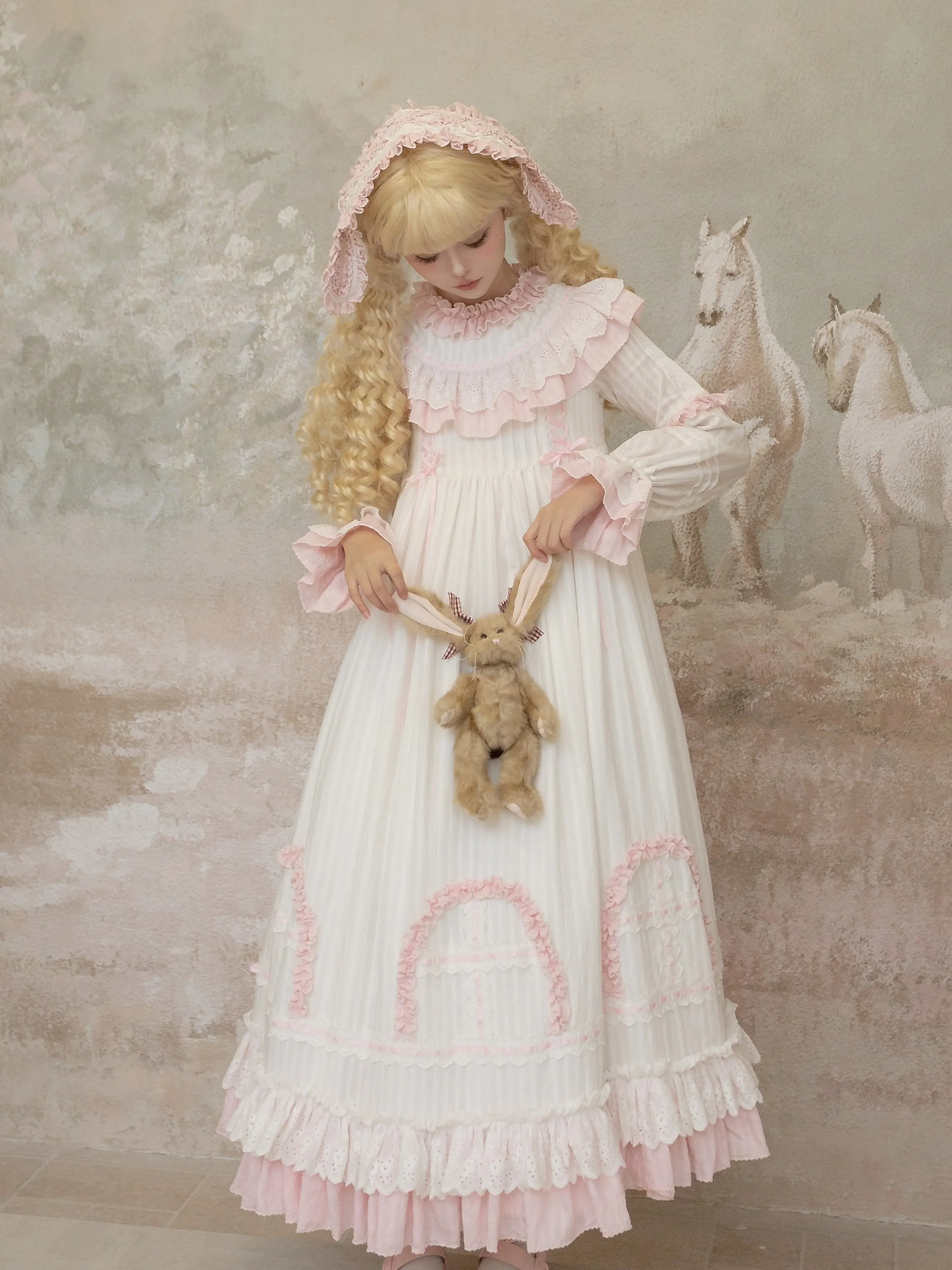 Lilian - Classic Lolita Doll-like Dress, Bunny Ear Hairband - Image 7