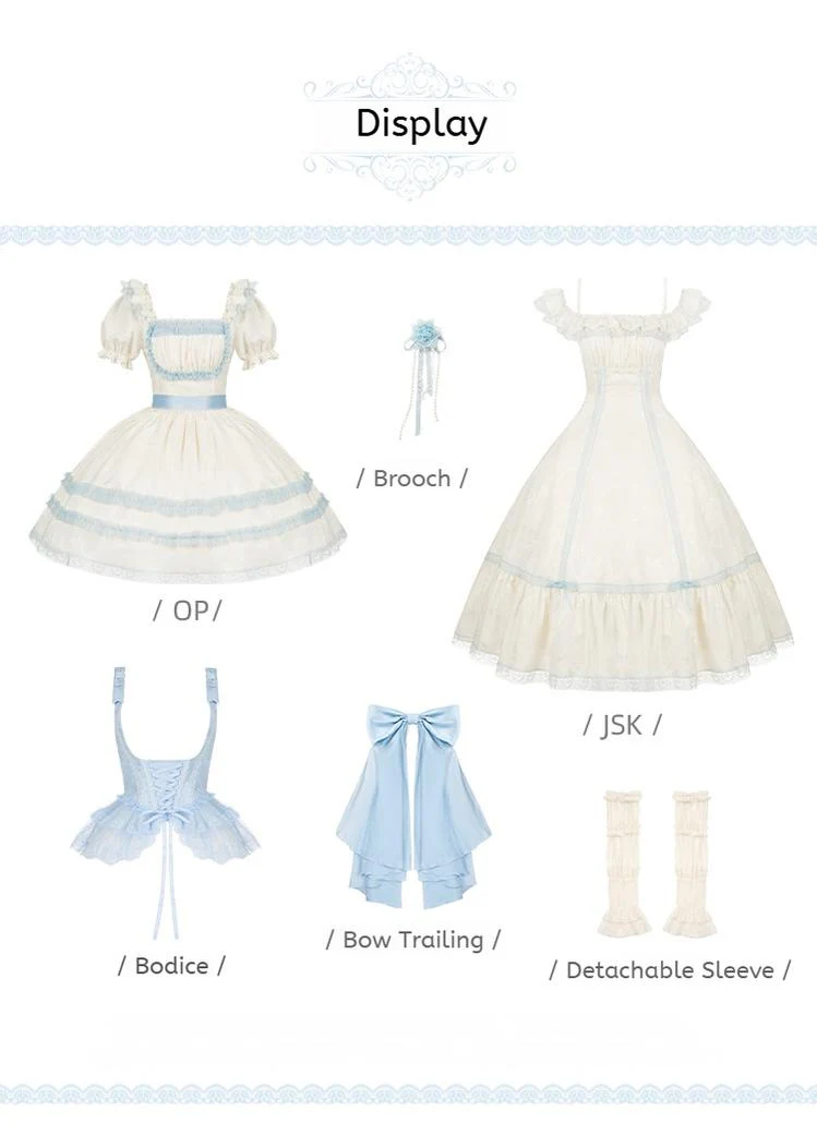 With PUJI - Sea Salt Iced Tea - Classic Lolita Dress, Fishbone Bodice - Image 17