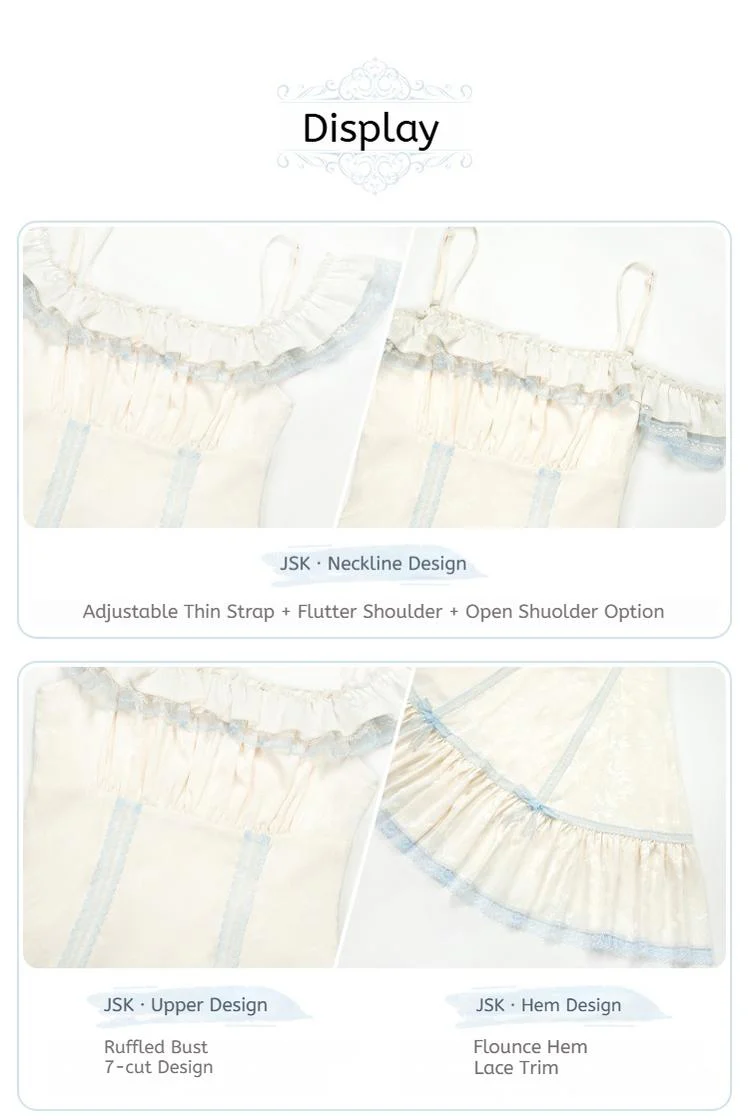 With PUJI - Sea Salt Iced Tea - Classic Lolita Dress, Fishbone Bodice - Image 18