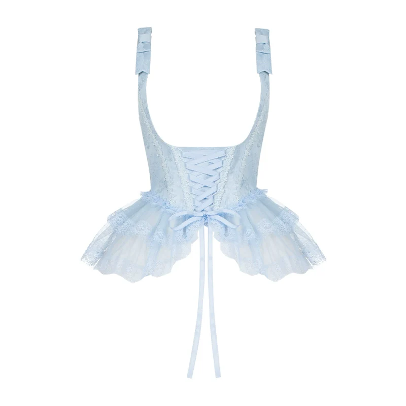 With PUJI - Sea Salt Iced Tea - Classic Lolita Dress, Fishbone Bodice - Image 26