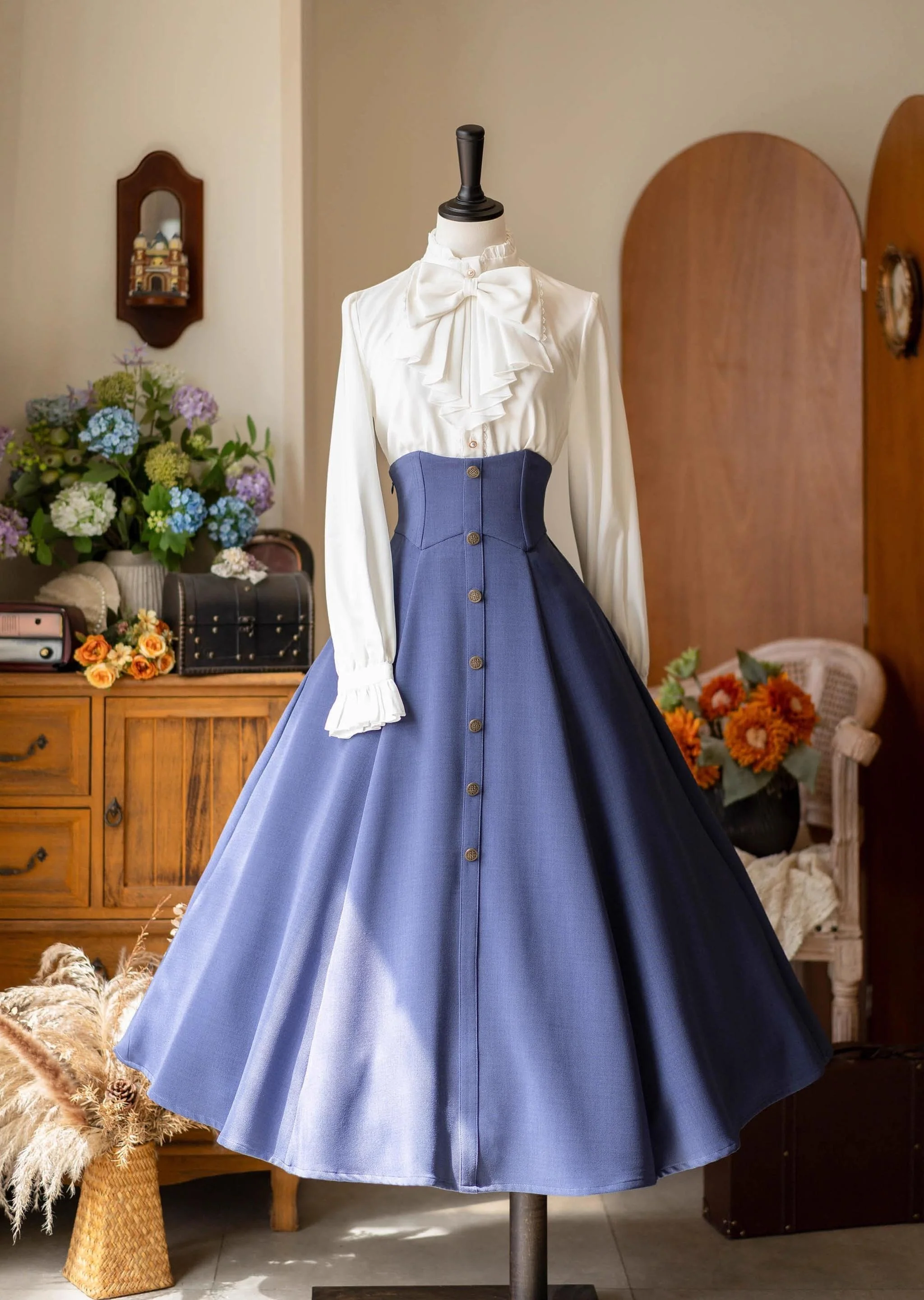 Forest Revelation - Classic Lolita Fishbone Long Skirt, Side Pockets - Image 6