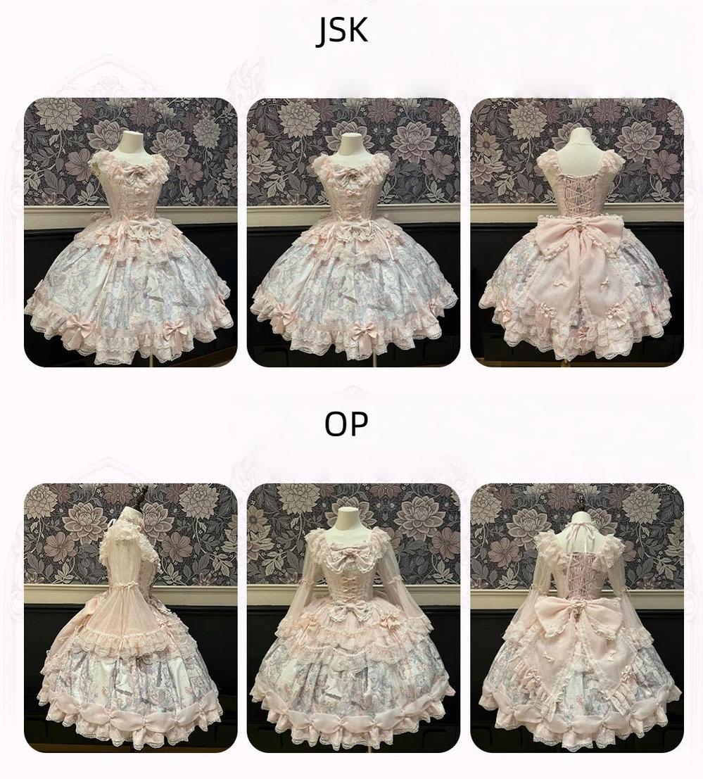 Eden - Classic Lolita Gorgeous JSK & OP, Angel Bear Print Dress - Image 8