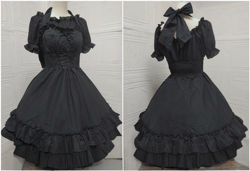 Classic Lolita Halter Neck JSK Dress, Double Layered Skirt - Image 5