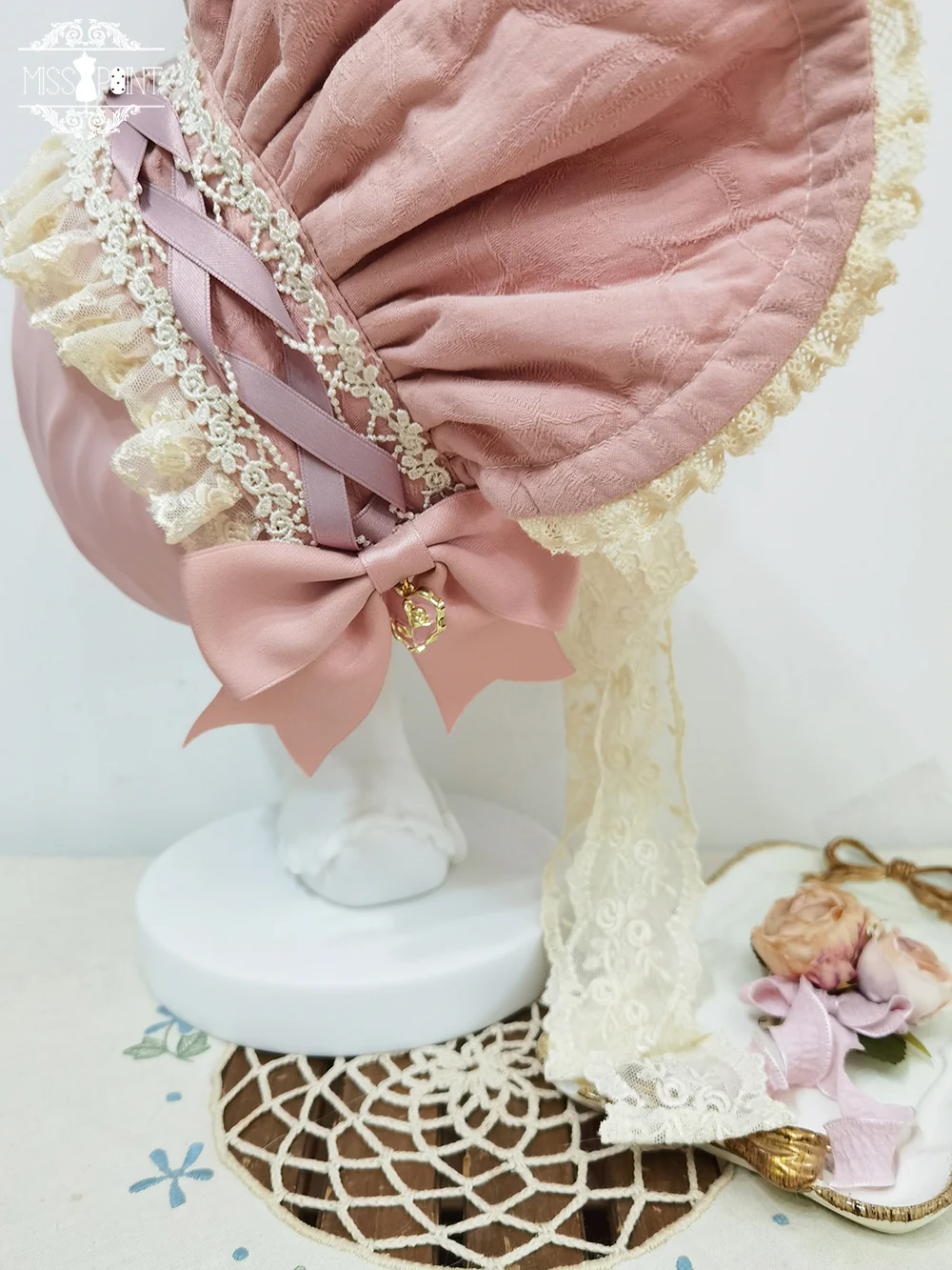 Lilyka Garden - Classic Lolita Headdress and Necklace Brooch Bow Trailing - Image 10