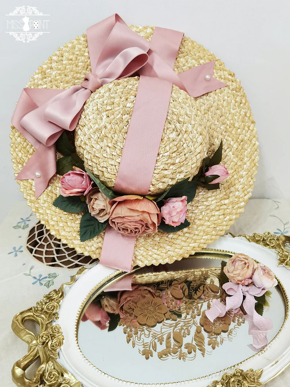 Lilyka Garden - Classic Lolita Headdress and Necklace Brooch Bow Trailing - Image 21