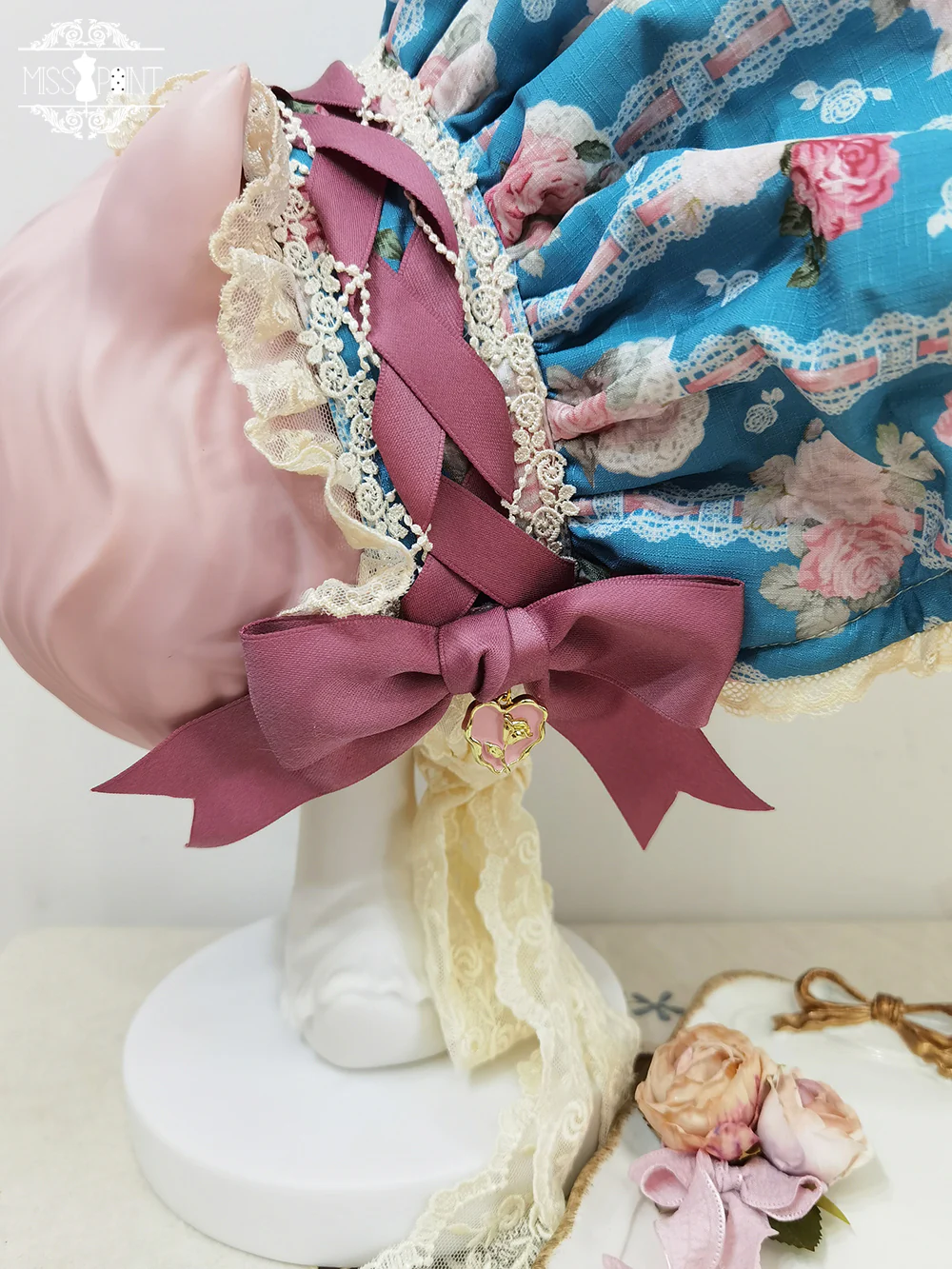 Lilyka Garden - Classic Lolita Headdress and Necklace Brooch Bow Trailing - Image 7