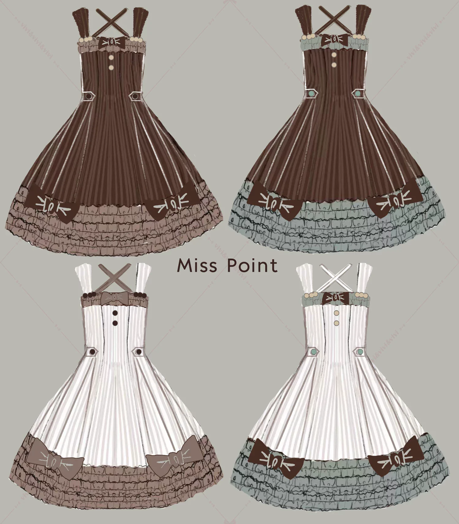 Classic Lolita JSK Customized Stripe Lolita Dress - Image 78