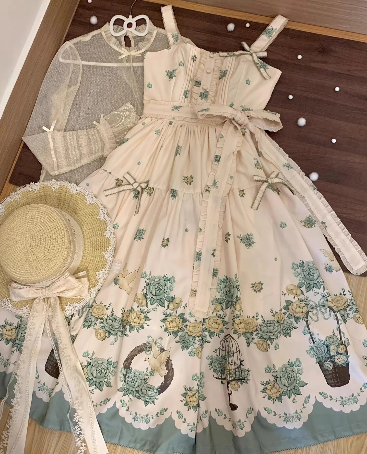 Floral and Bird Series - Classic Lolita JSK Suit Floral Print Dress - Image 10