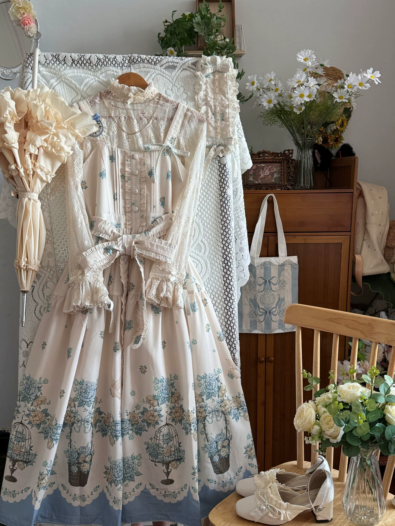 Floral and Bird Series - Classic Lolita JSK Suit Floral Print Dress - Image 14