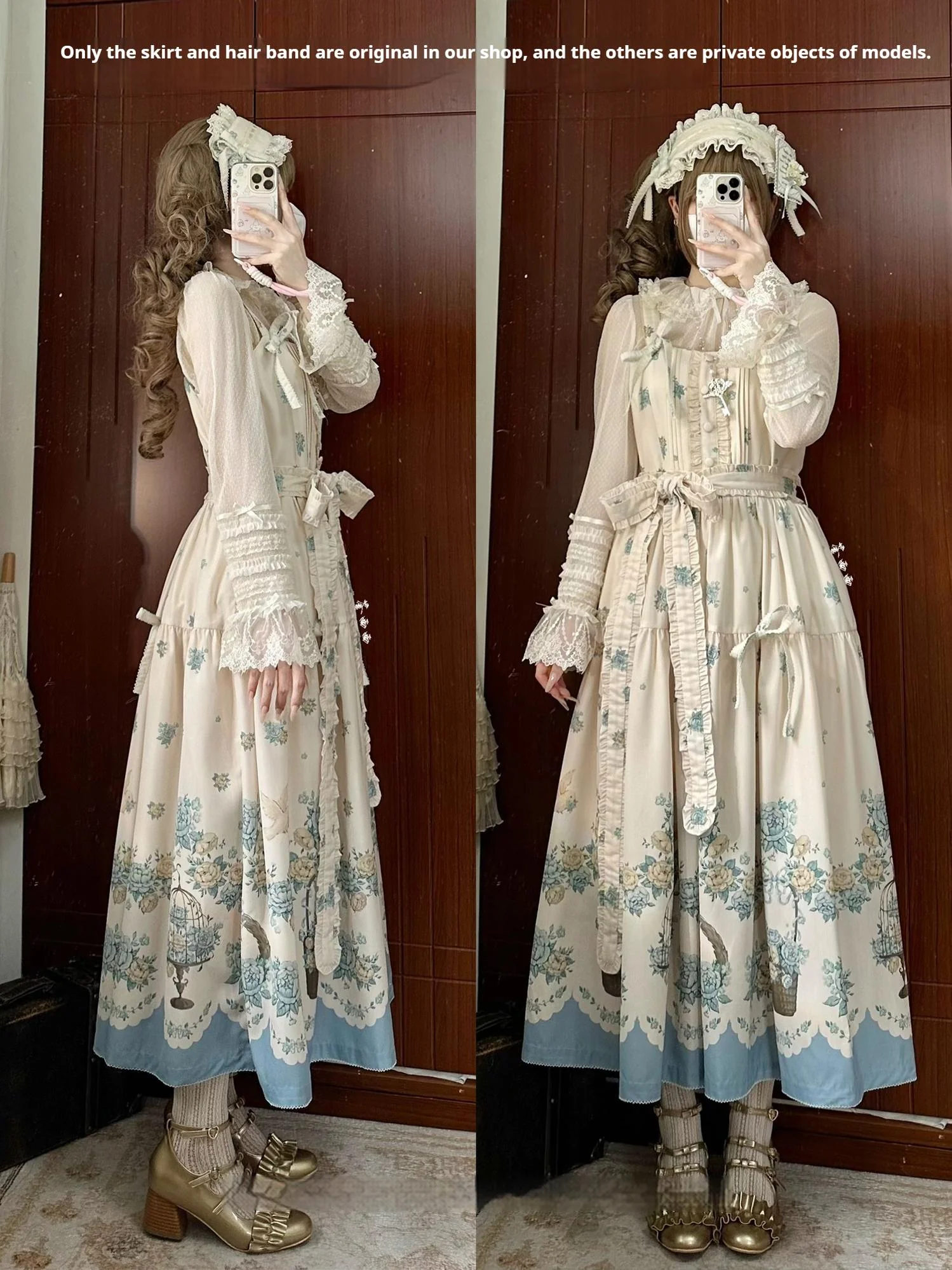 Floral and Bird Series - Classic Lolita JSK Suit Floral Print Dress - Image 25