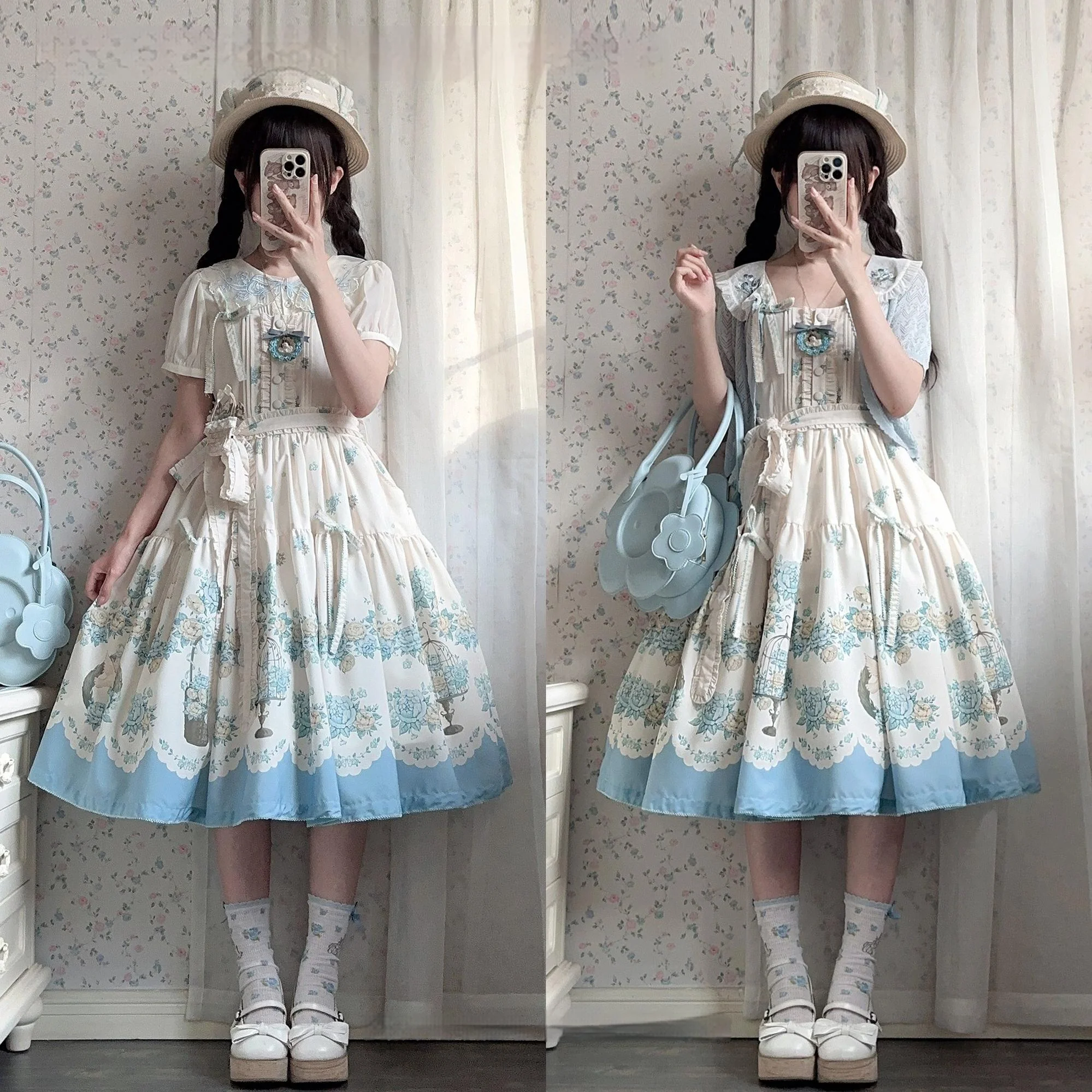 Floral and Bird Series - Classic Lolita JSK Suit Floral Print Dress - Image 27