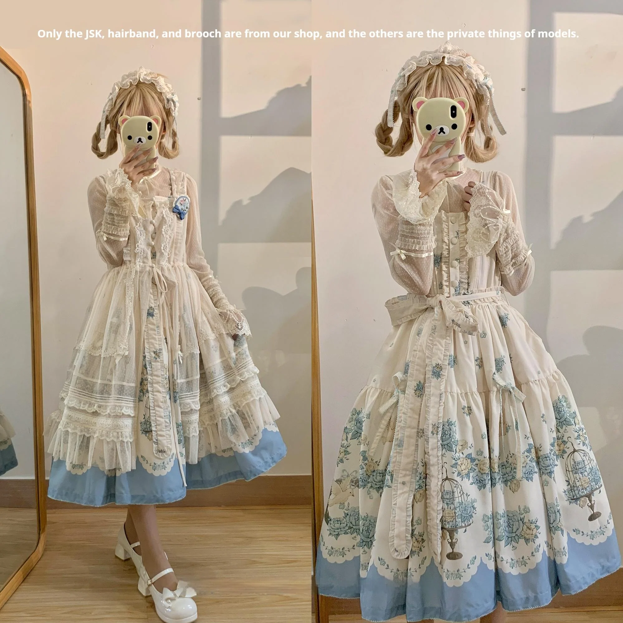 Floral and Bird Series - Classic Lolita JSK Suit Floral Print Dress - Image 28