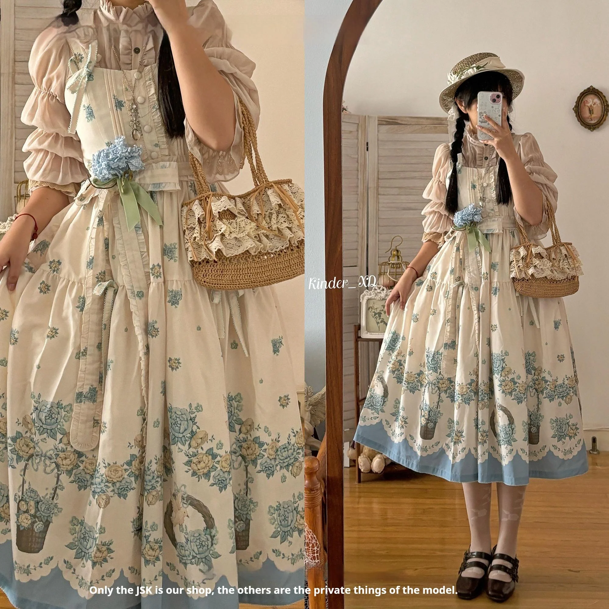 Floral and Bird Series - Classic Lolita JSK Suit Floral Print Dress - Image 29