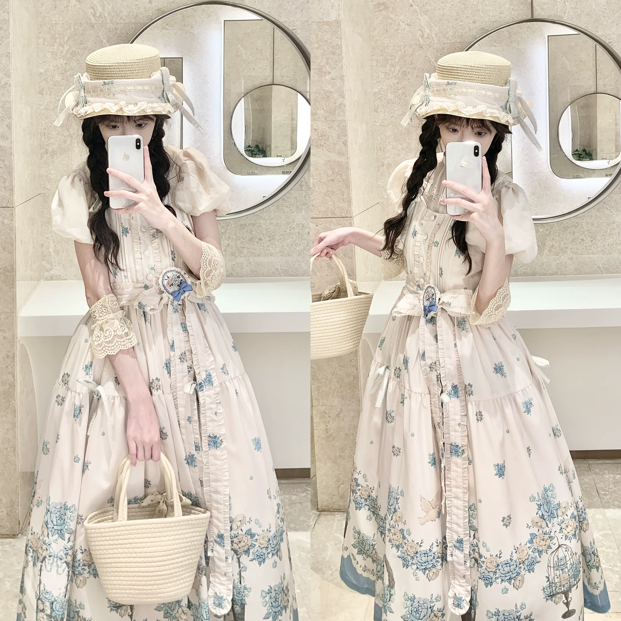 Floral and Bird Series - Classic Lolita JSK Suit Floral Print Dress - Image 31