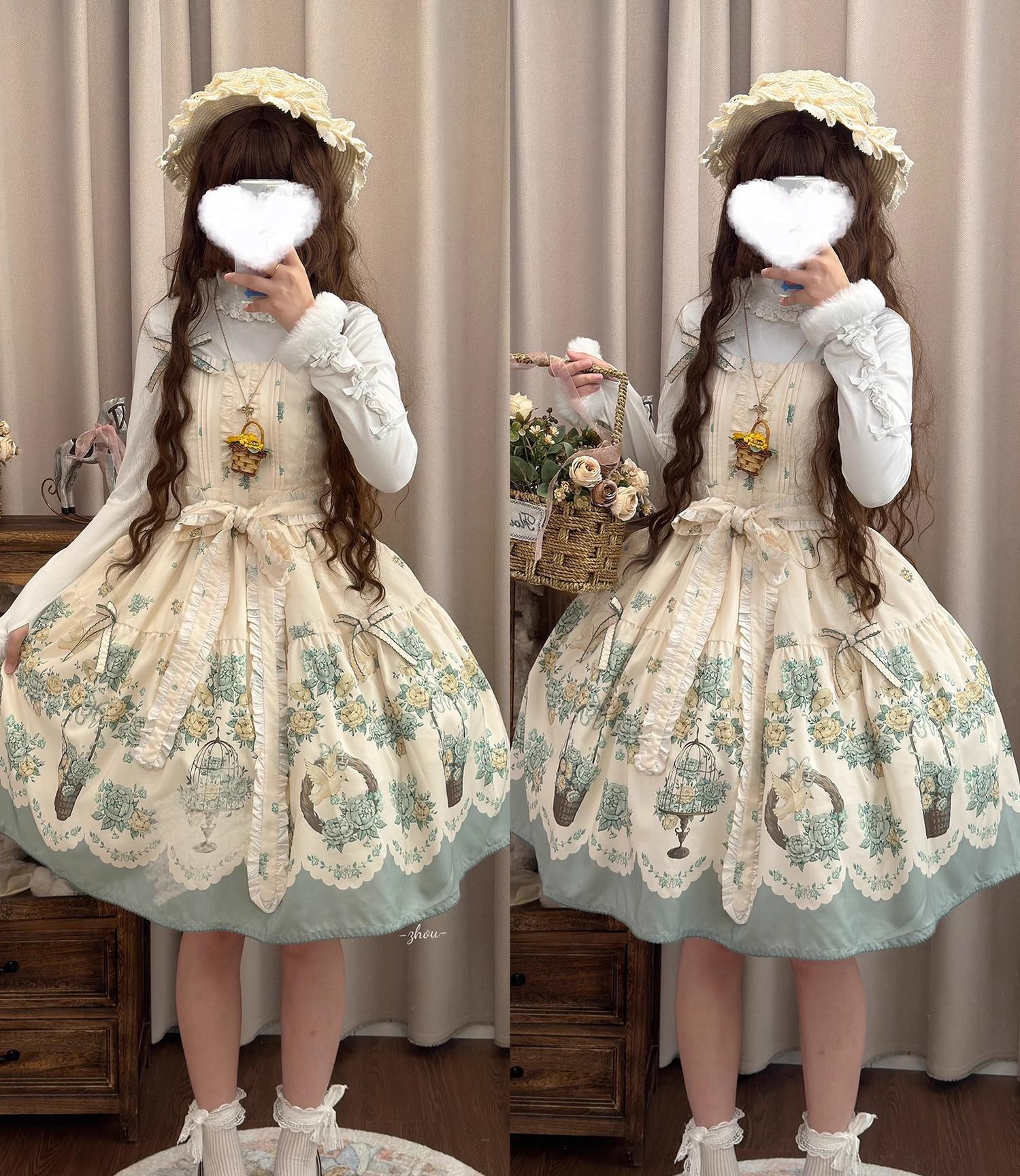 Floral and Bird Series - Classic Lolita JSK Suit Floral Print Dress - Image 34