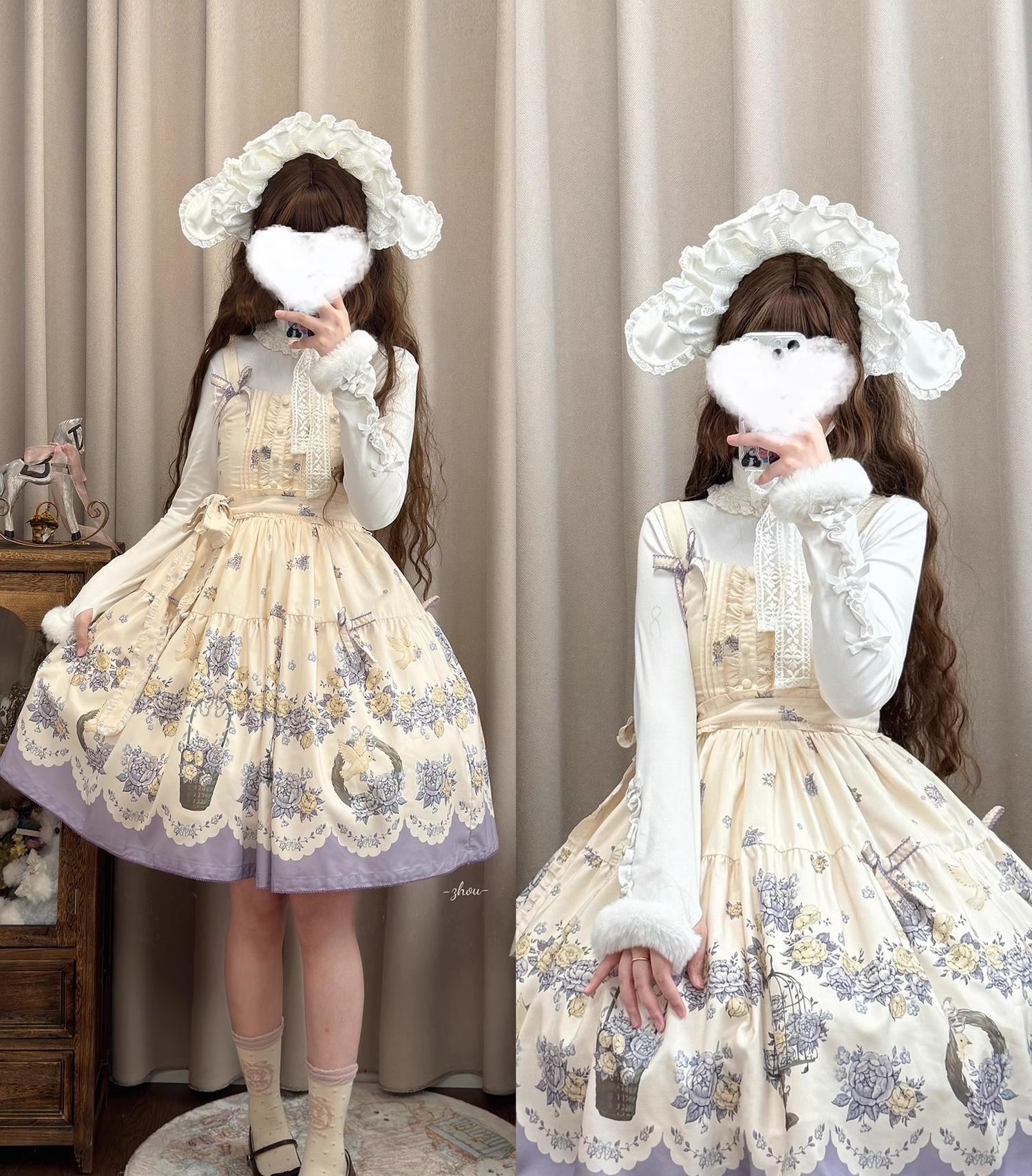 Floral and Bird Series - Classic Lolita JSK Suit Floral Print Dress - Image 37