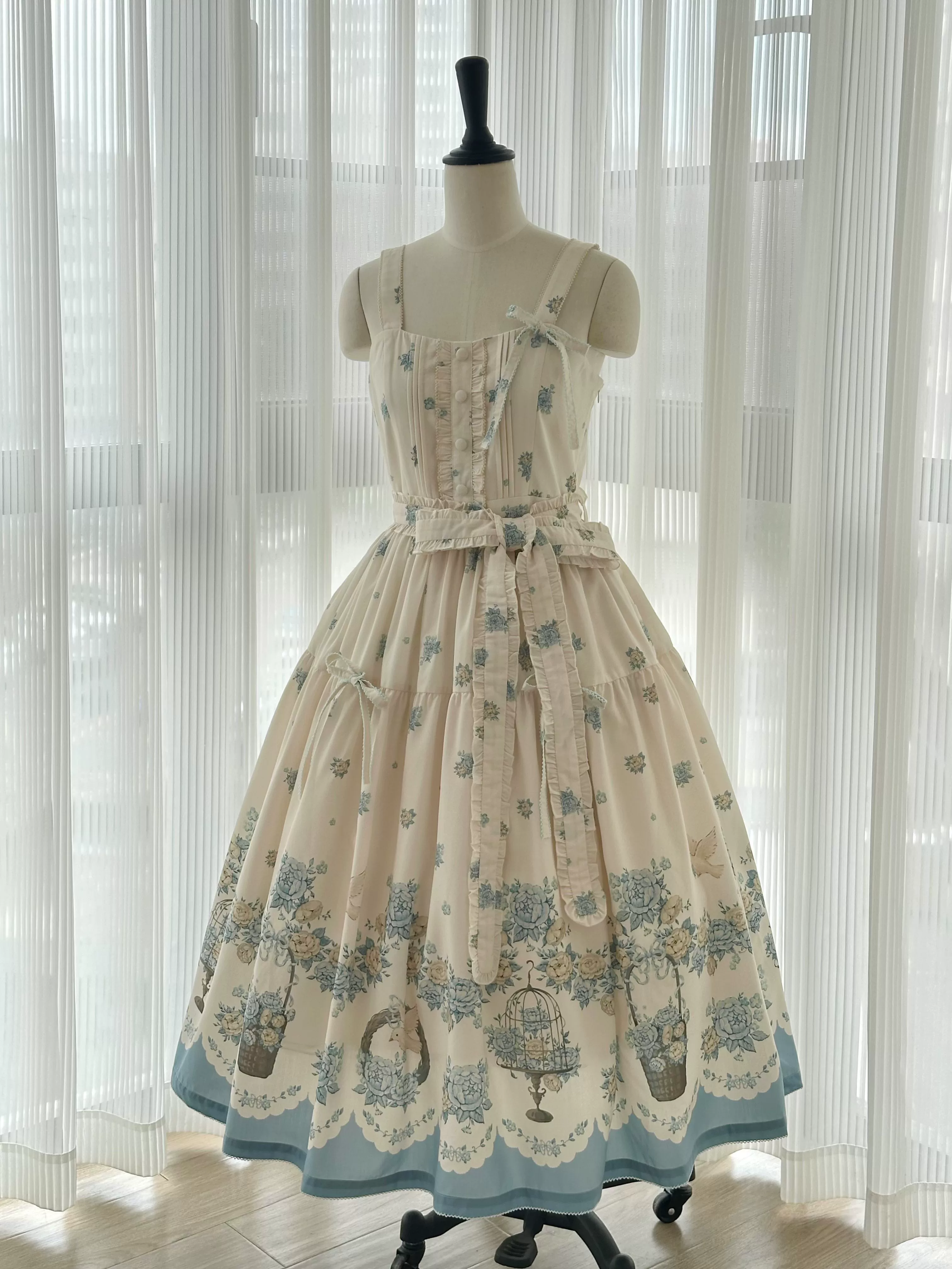 Floral and Bird Series - Classic Lolita JSK Suit Floral Print Dress - Image 5