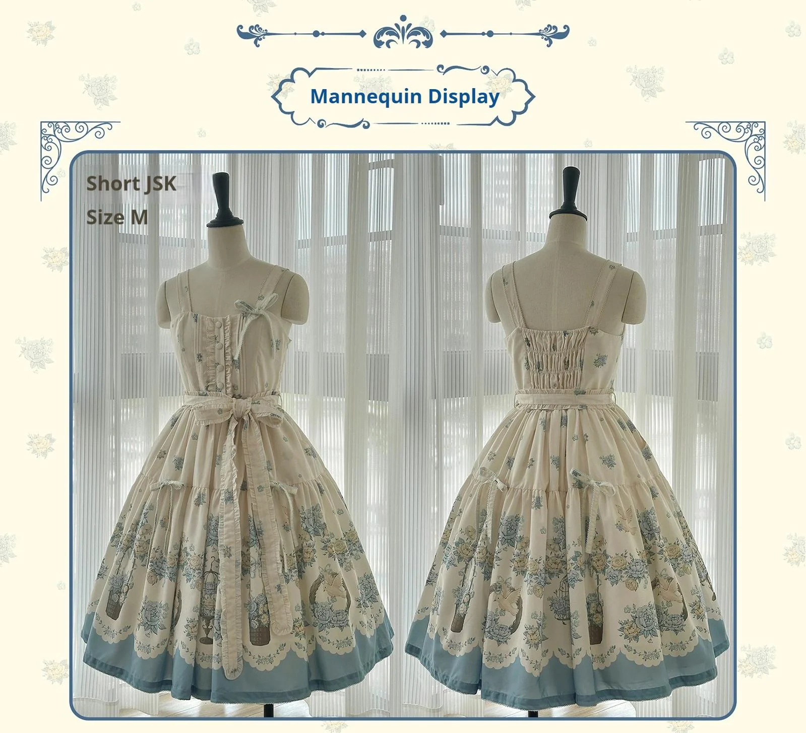 Floral and Bird Series - Classic Lolita JSK Suit Floral Print Dress - Image 6