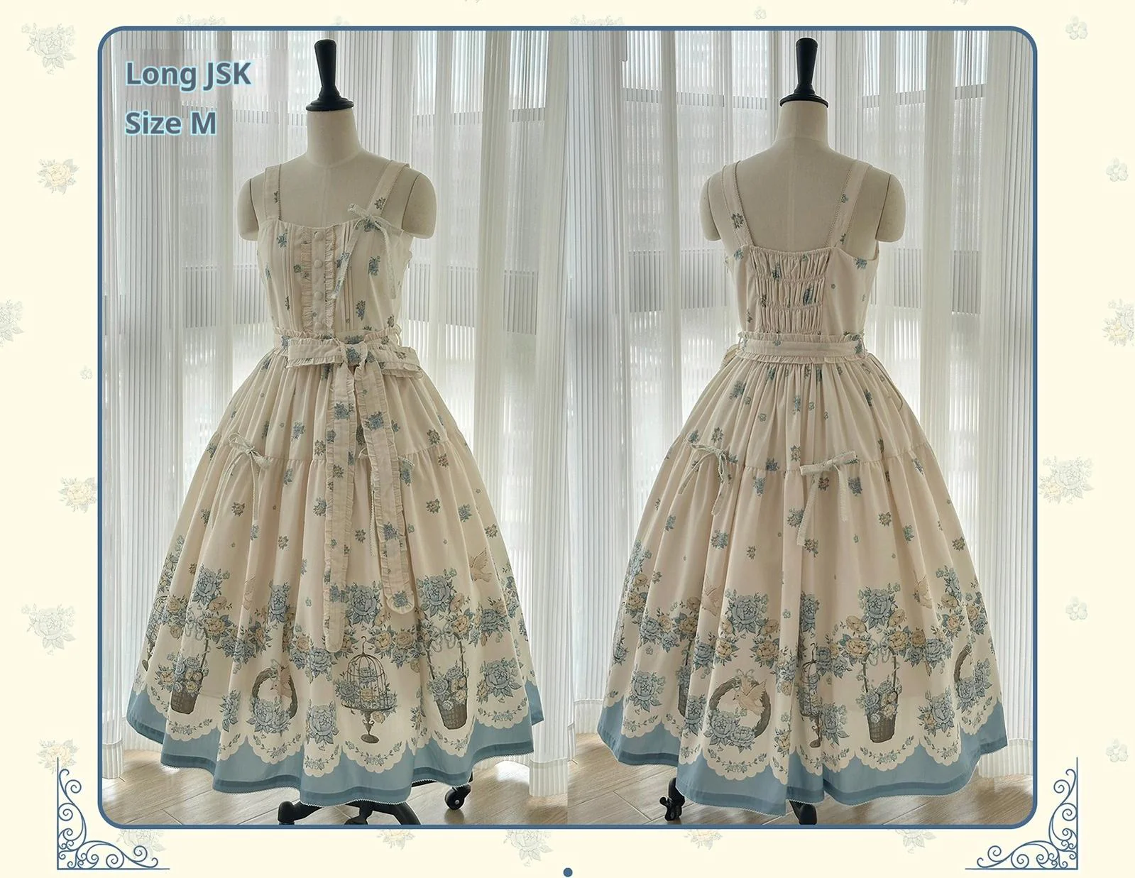 Floral and Bird Series - Classic Lolita JSK Suit Floral Print Dress - Image 8