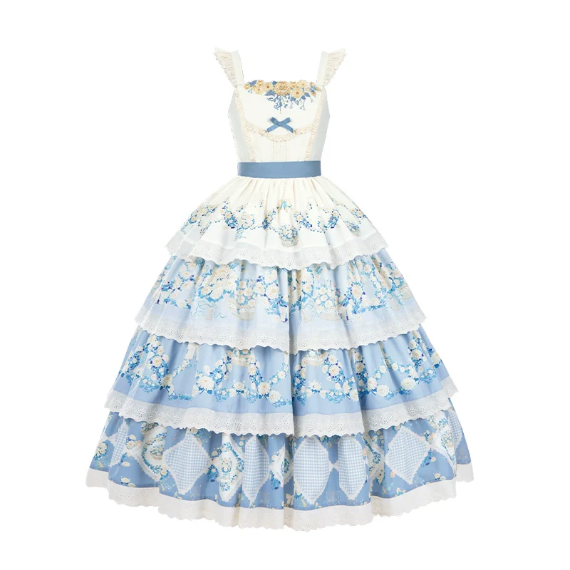 With PUJI - Letter and Poetry - Classic Lolita JSK Suit Four-tiered Twins Dress - Image 21