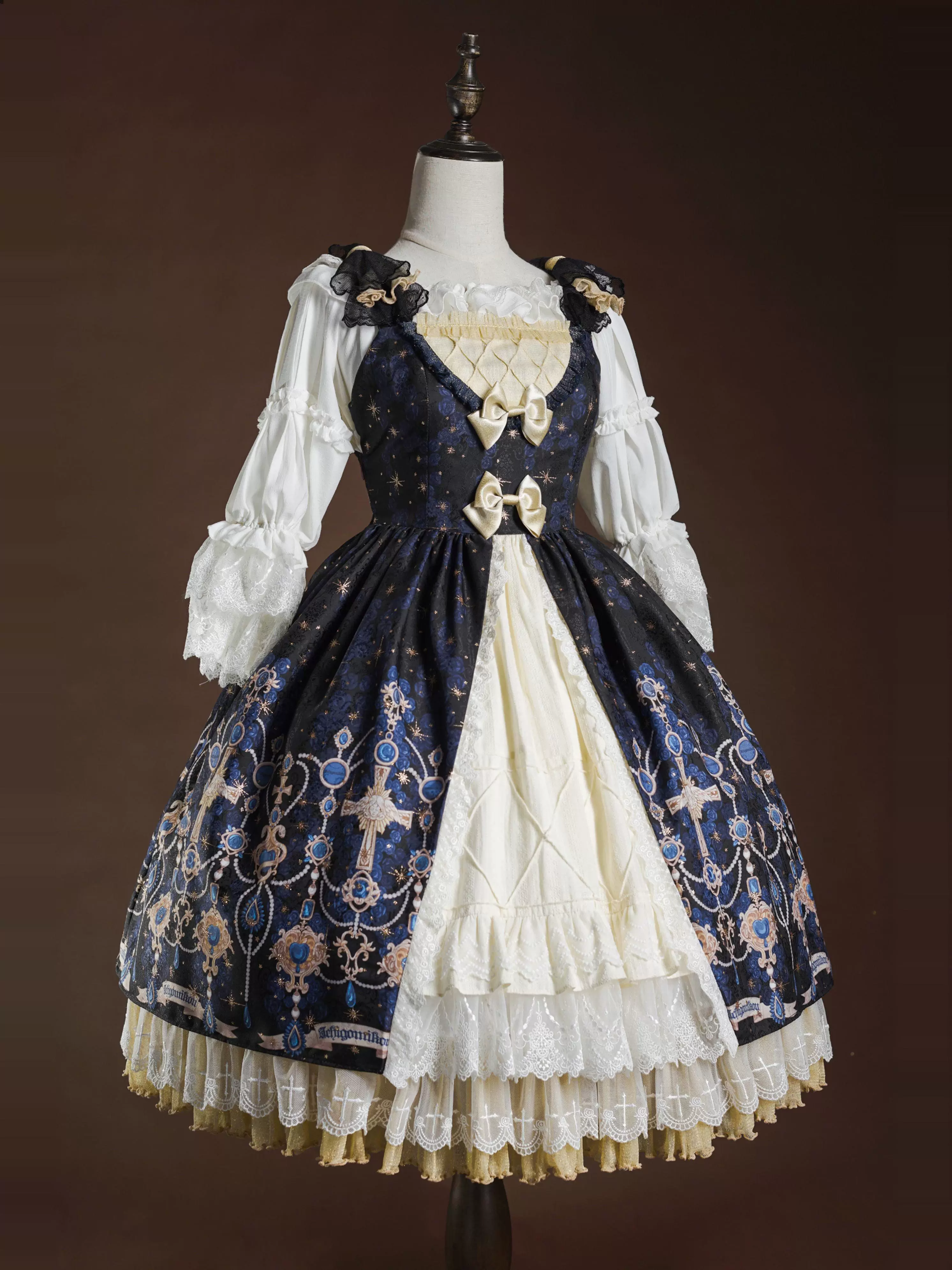 Classic Lolita JSK Suit Gold Foil Stamping Lolita Dress