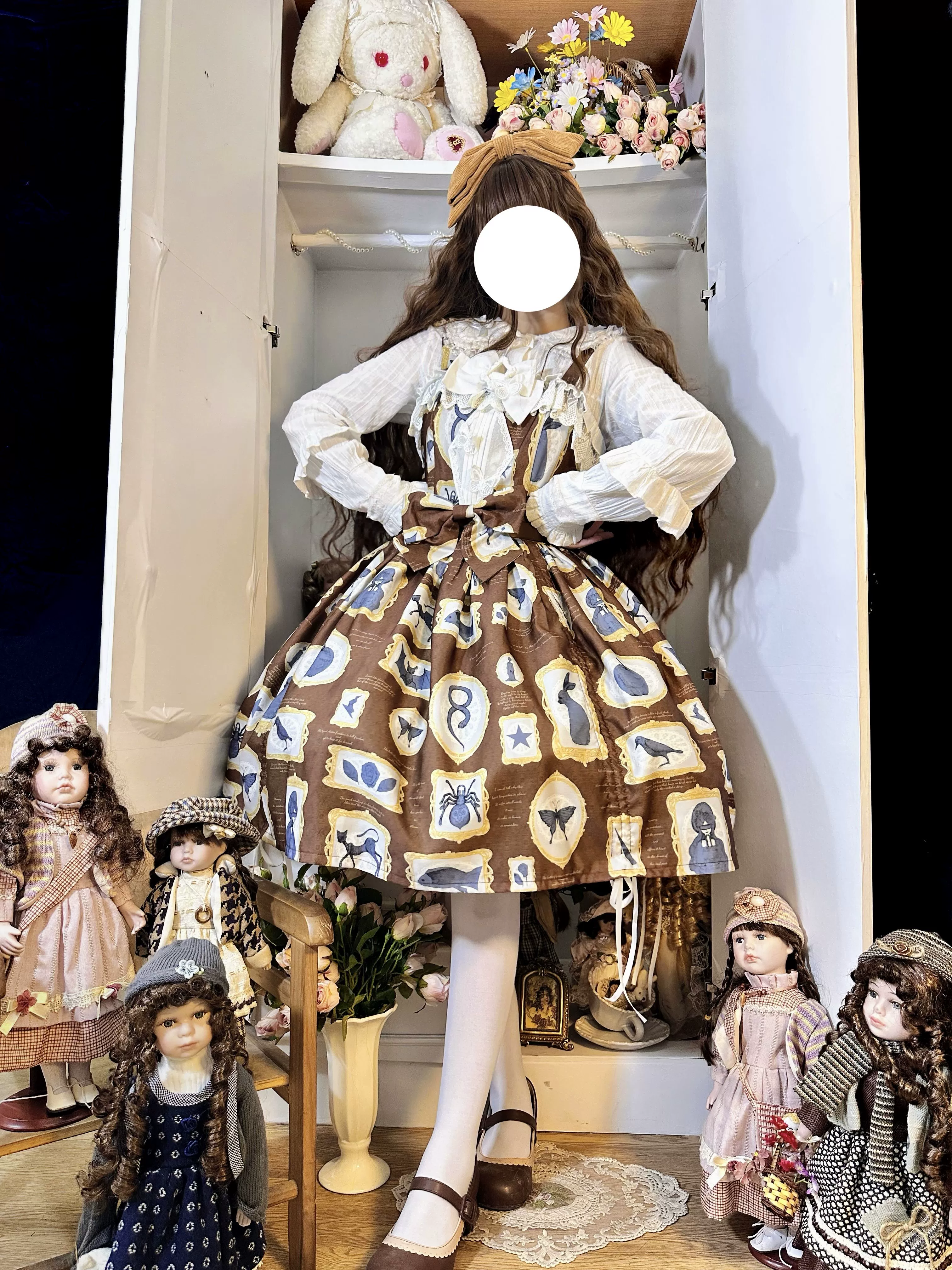 Classic Lolita JSK with Elegant Art-Inspired Prints - Image 7