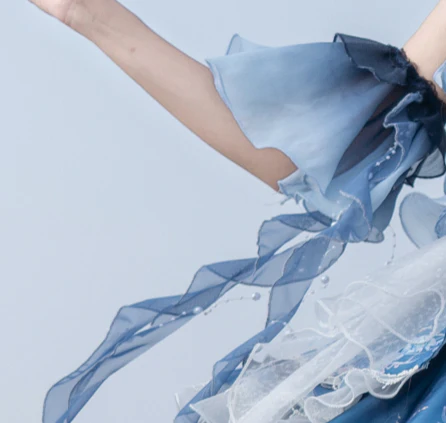 Blue Breath Jellyfish - Classic Lolita Jumper Dress, Side Zipper - Image 32
